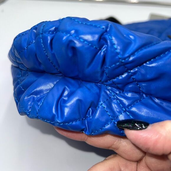 Coach RARE Poppy Blue Ice Ski Bunny Glam Tote with Two Acrylic Tags - Picture 14 of 15